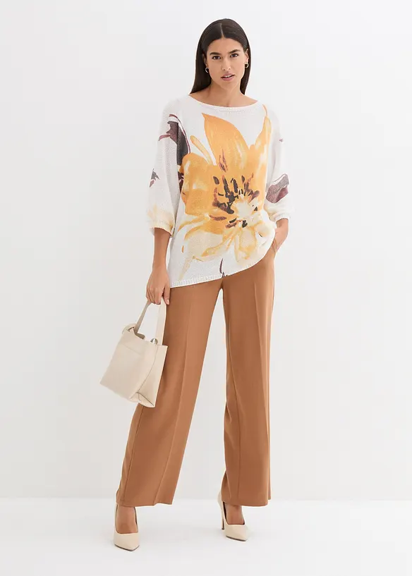 Tröja med blommotiv, bonprix