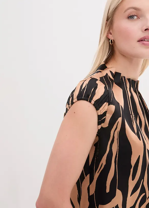 Blustopp i satin, bonprix