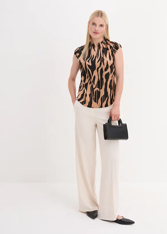 Blustopp i satin, bonprix