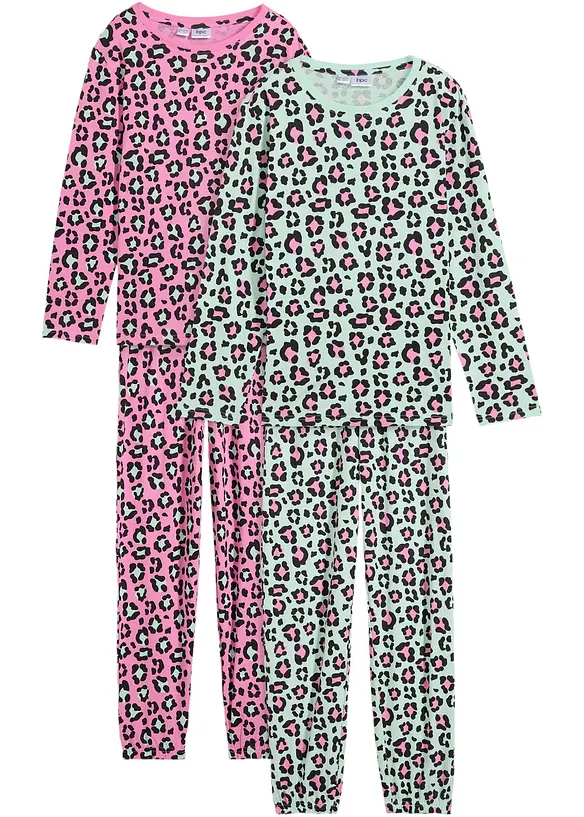 Pyjamas i mjuk bomull (4 delar), bonprix