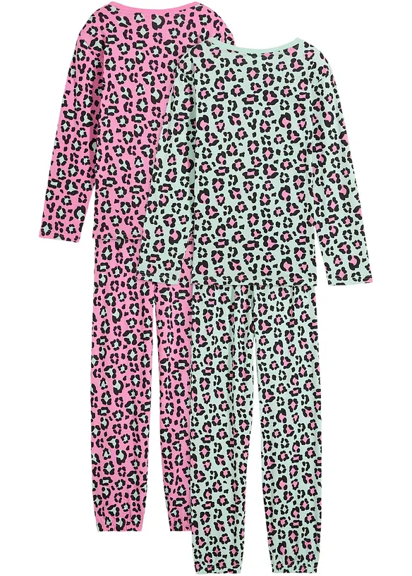 Pyjamas i mjuk bomull (4 delar), bonprix