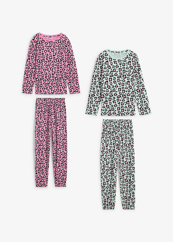 Pyjamas i mjuk bomull (4 delar), bonprix