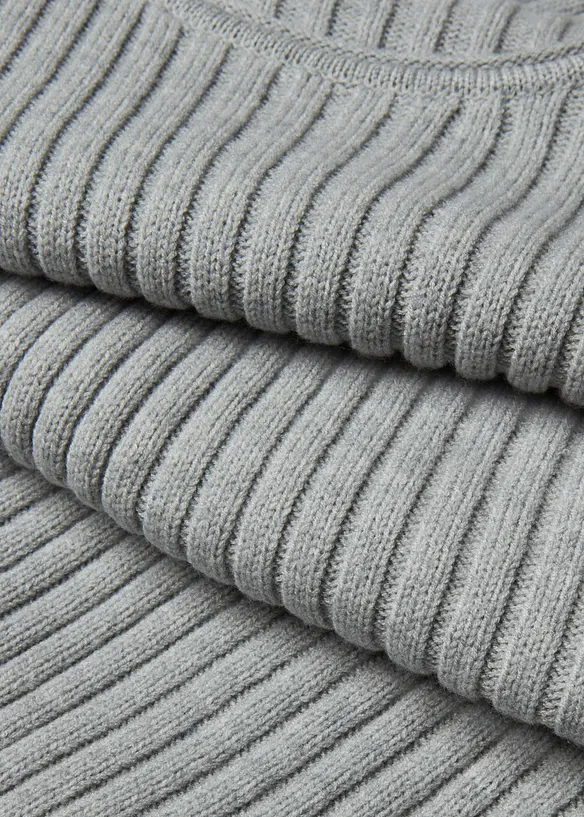 Ribbstickad klänning, bonprix