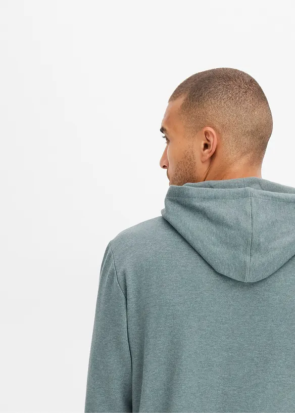 Sweatshirt med huva i bomullsblandning, bonprix