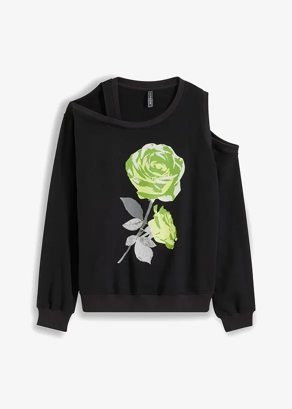 Oversizesweatshirt med blomtryck, bonprix