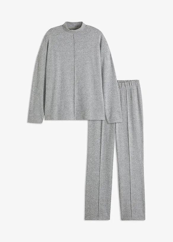Byxa och topp i mjukt material, bonprix