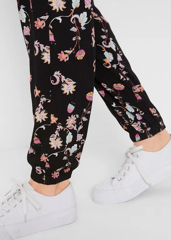 Mammabyxa i luftig viskos, Loose Fit, bonprix