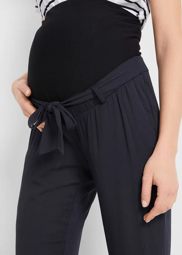 Mammabyxa i luftig viskos, Loose Fit, bonprix