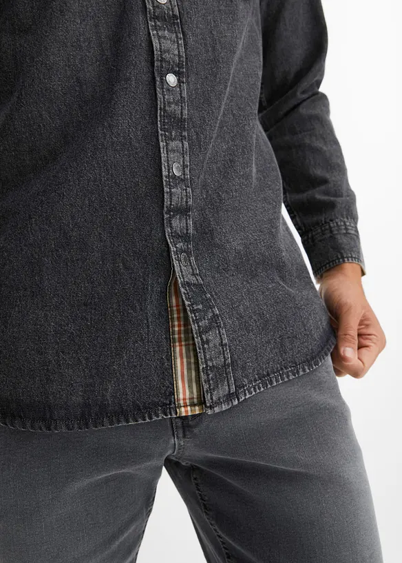 Jeansskjorta i ren bomull, bonprix