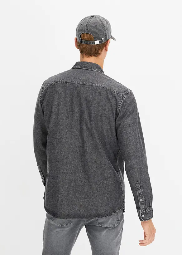 Jeansskjorta i ren bomull, bonprix