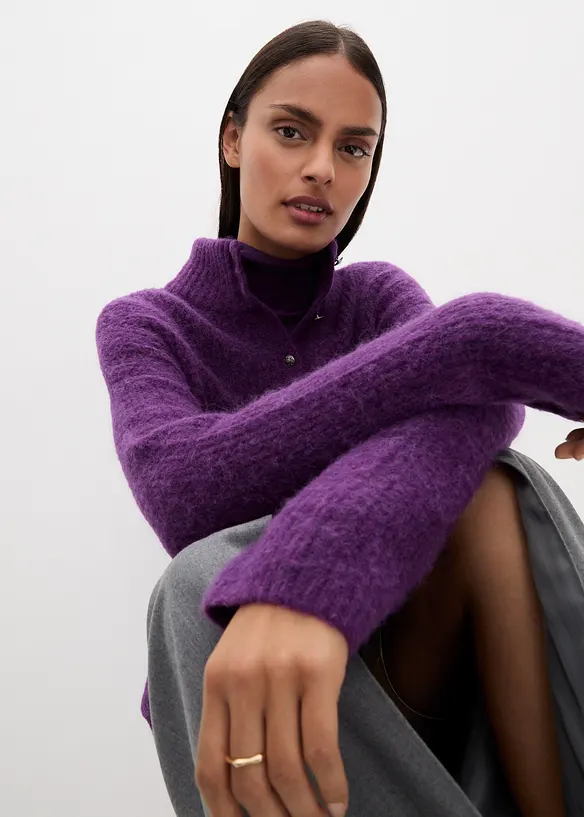 Oversizetröja i ylleblandning med alpackaull, bonprix