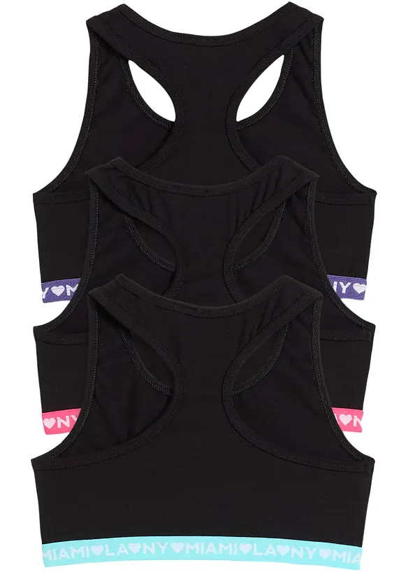 BH-topp med ekologisk bomull (3-pack), bonprix