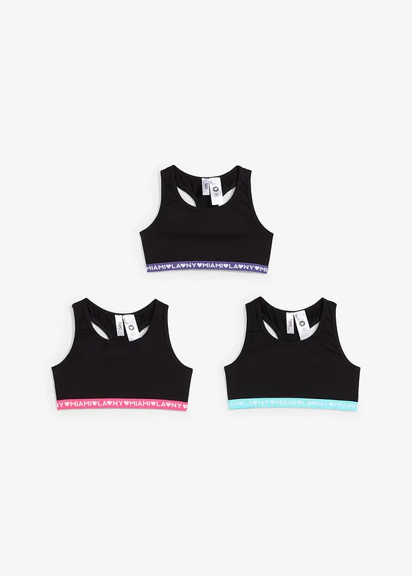 BH-topp med ekologisk bomull (3-pack), bonprix
