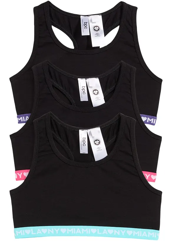 BH-topp med ekologisk bomull (3-pack), bonprix