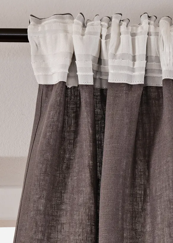 Gardinlängd i linne (1-pack), bonprix