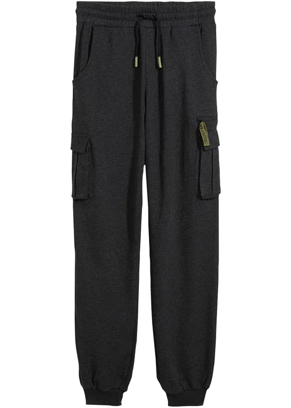 Joggingbyxa i cargostil av mjuk bomullsmix, bonprix