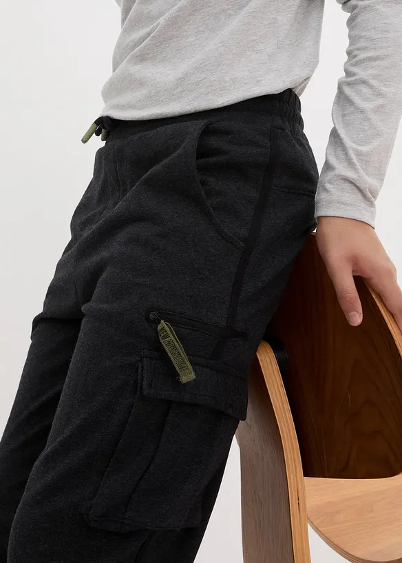 Joggingbyxa i cargostil av mjuk bomullsmix, bonprix