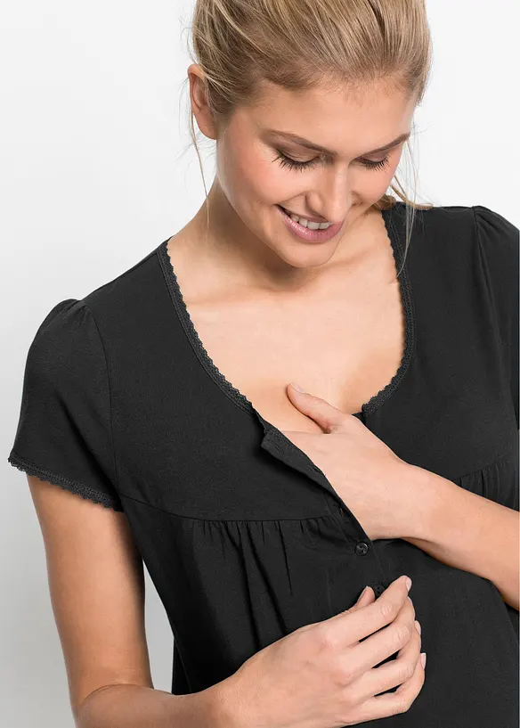 Mamma-/amningsnattlinne med ekologisk bomull, bonprix