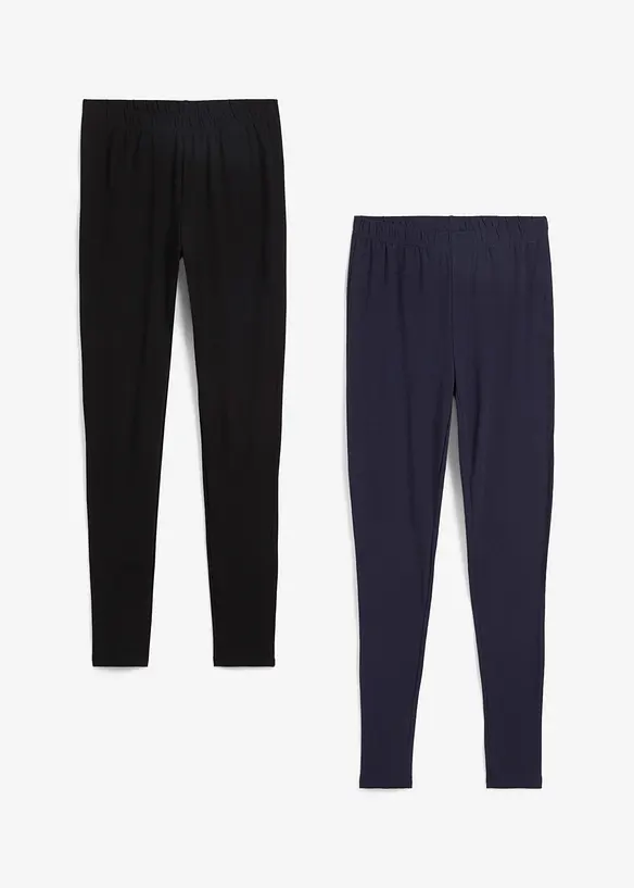 Leggings med ekologisk bomull (2-pack), bonprix