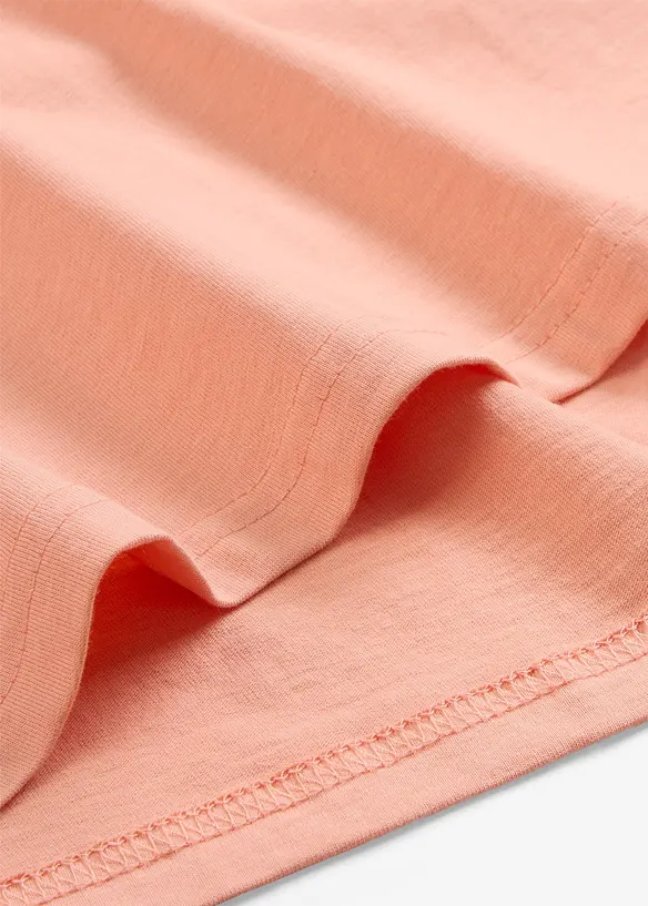 Vid l&aring;ng topp med V-ringning (5-pack), kort&auml;rmad, bonprix