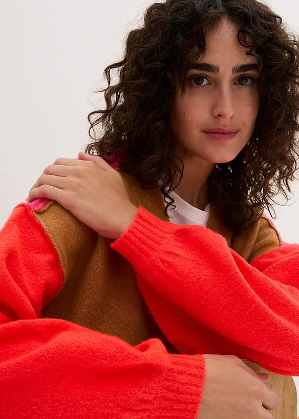 Oversizecardigan med colour blocking-look, bonprix