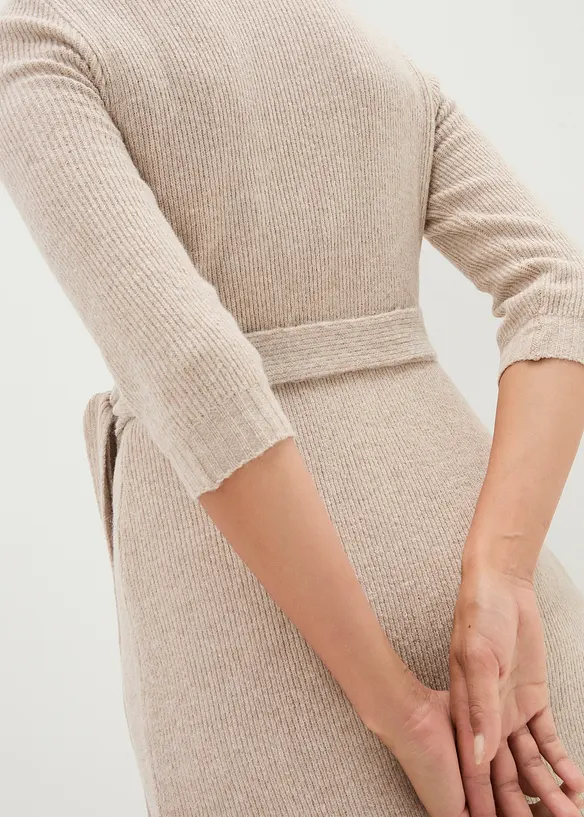 Extra mjuk stickad mamma-/amningsklänning med 3/4-ärm, bonprix