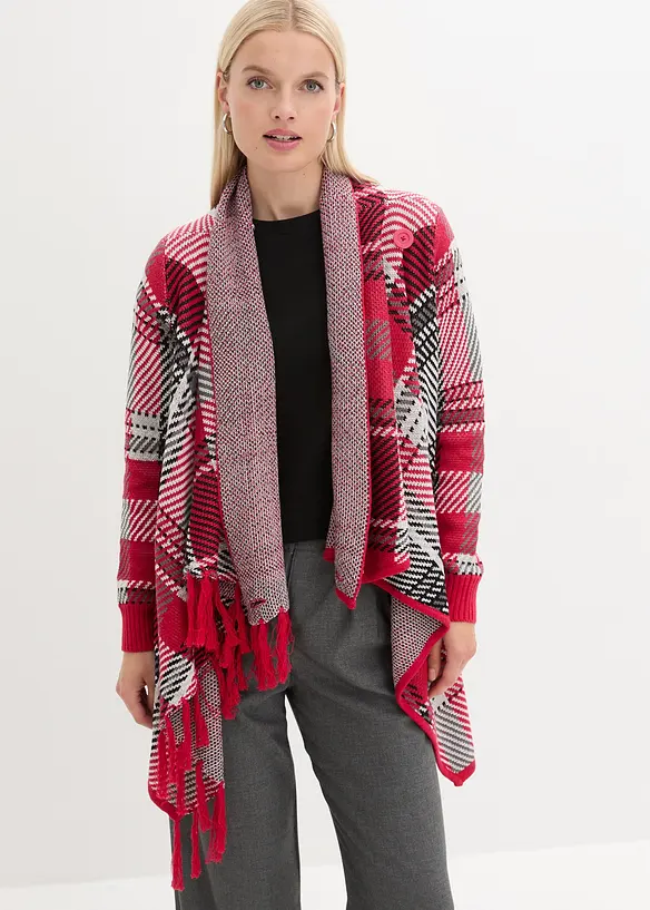 Lång cardigan med fransar, bonprix