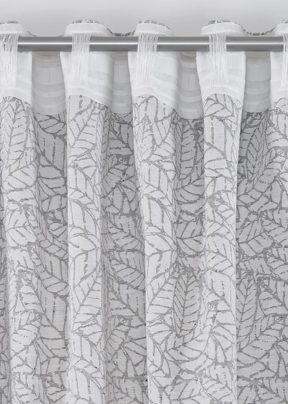 Gardinlängd i jacquard med bladmotiv (1-pack), bonprix