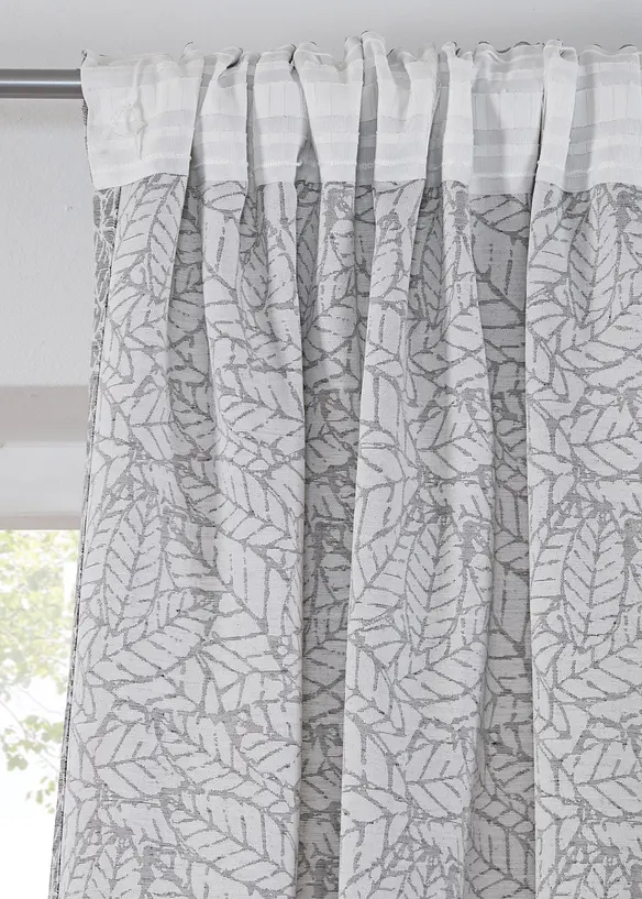 Gardinlängd i jacquard med bladmotiv (1-pack), bonprix