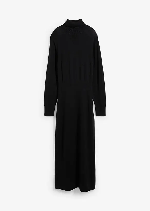 Stickad klänning i merinoull, bonprix