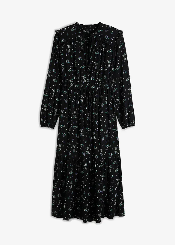 Mellanlång klänning av ren viskos, bonprix