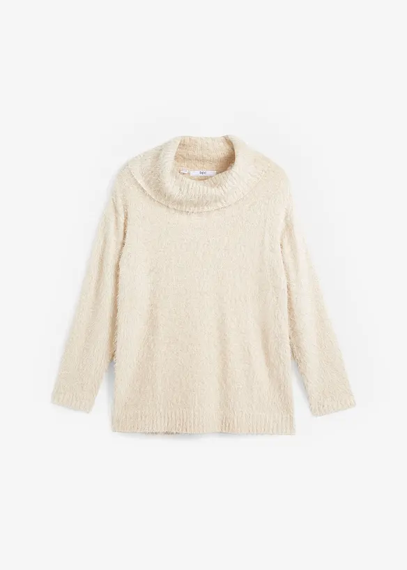 Polotröja i mjukt fjädergarn, bonprix