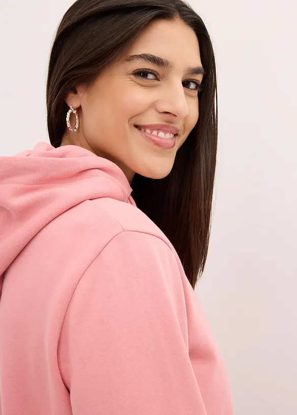 Trikåklänning med luva, bonprix