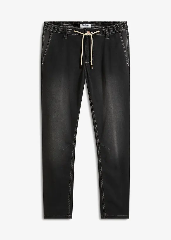 Mjuka dra på-jeans, Regular Fit, Tapered, bonprix