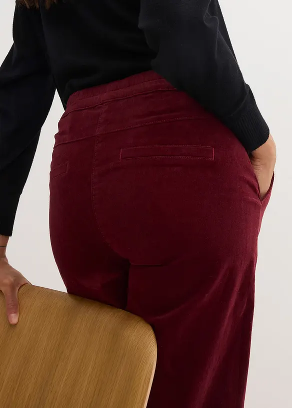Manchesterbyxa med bekväm high waist, bonprix