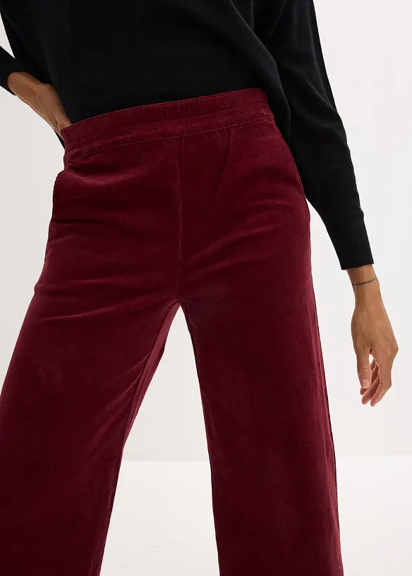 Manchesterbyxa med bekväm high waist, bonprix