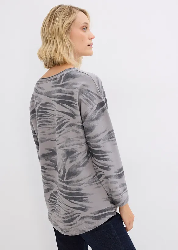 Långärmad topp av bomullsmix, bonprix