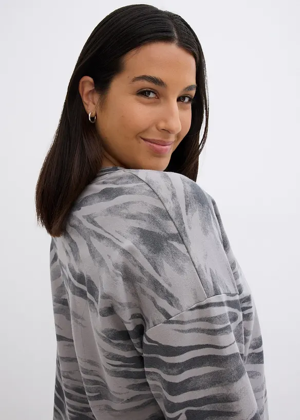 Långärmad topp av bomullsmix, bonprix