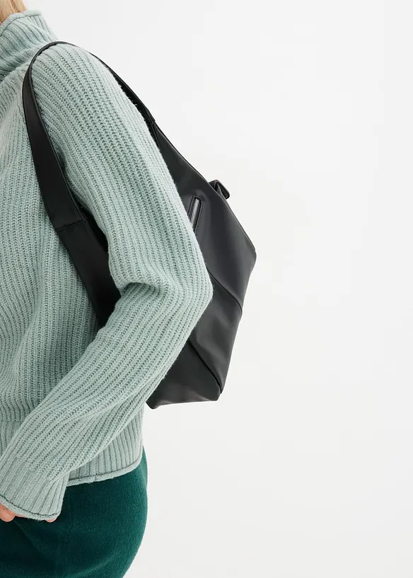 Stickad tröja med ståkrage, bonprix
