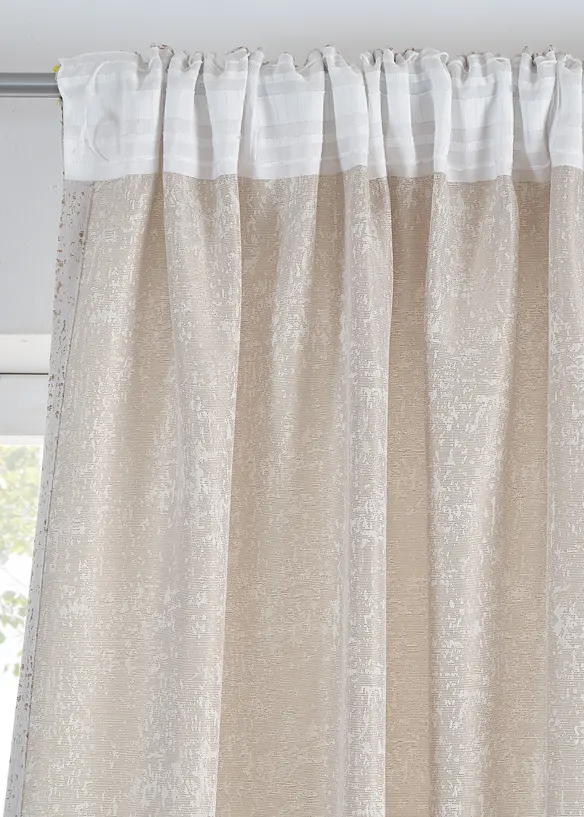Gardinlängd i jacquard med glansig effekt (1-pack), bonprix