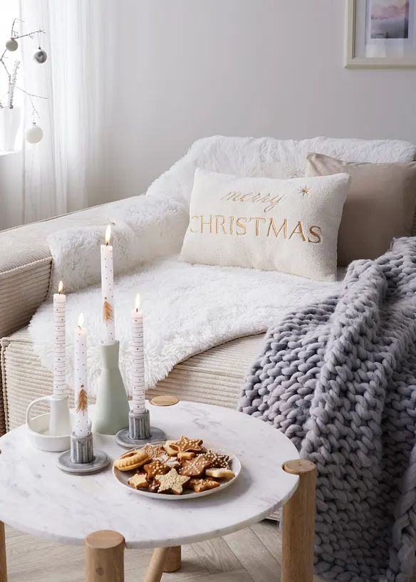 Prydnadskudde med "Merry Christmas"-tryck, bonprix