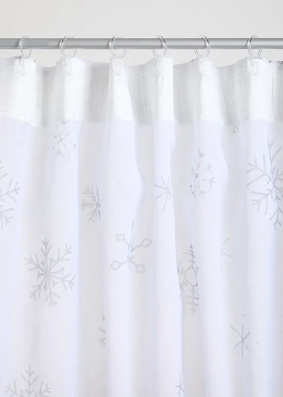Gardin av återvunnen polyester, snöflingor (1-pack), bonprix