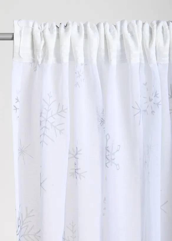 Gardin av återvunnen polyester, snöflingor (1-pack), bonprix