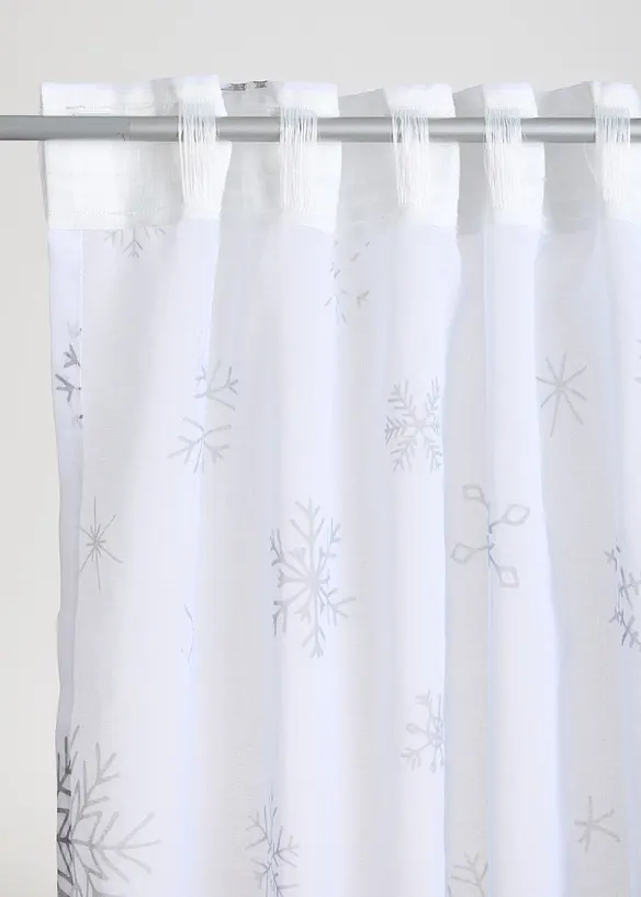 Gardin av återvunnen polyester, snöflingor (1-pack), bonprix