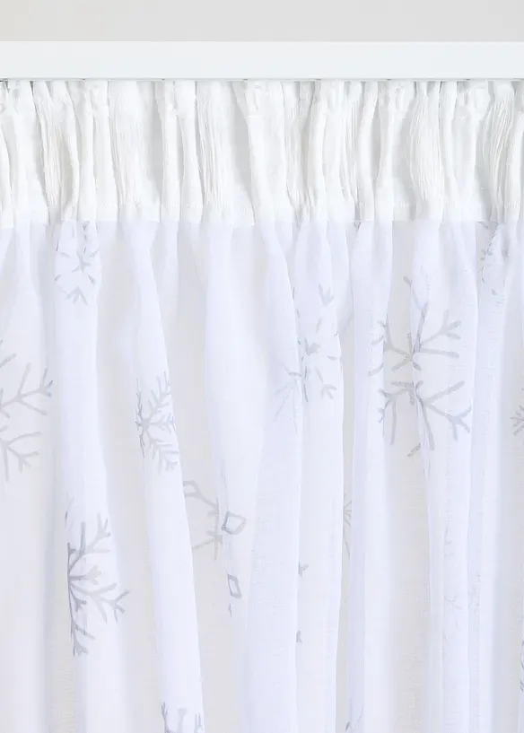 Gardin av återvunnen polyester, snöflingor (1-pack), bonprix