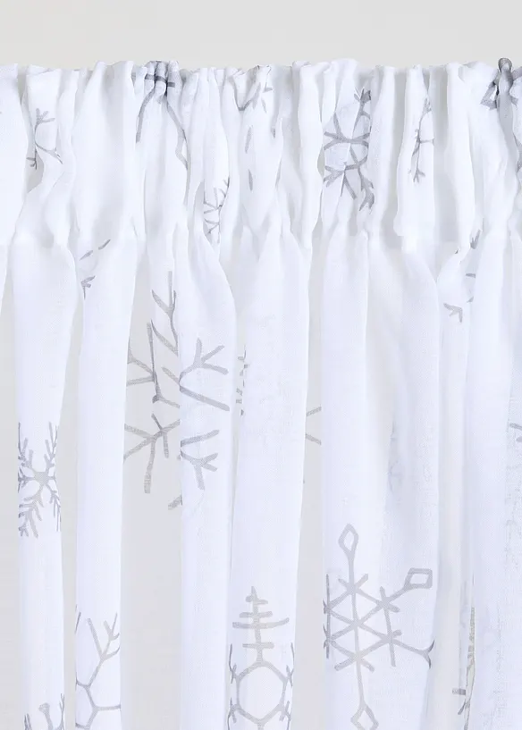 Gardin av återvunnen polyester, snöflingor (1-pack), bonprix