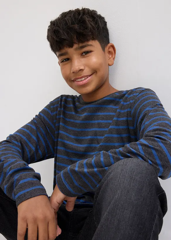 Långärmad T-shirt i ekologisk bomull (2-pack), bonprix