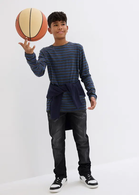 Långärmad T-shirt i ekologisk bomull (2-pack), bonprix