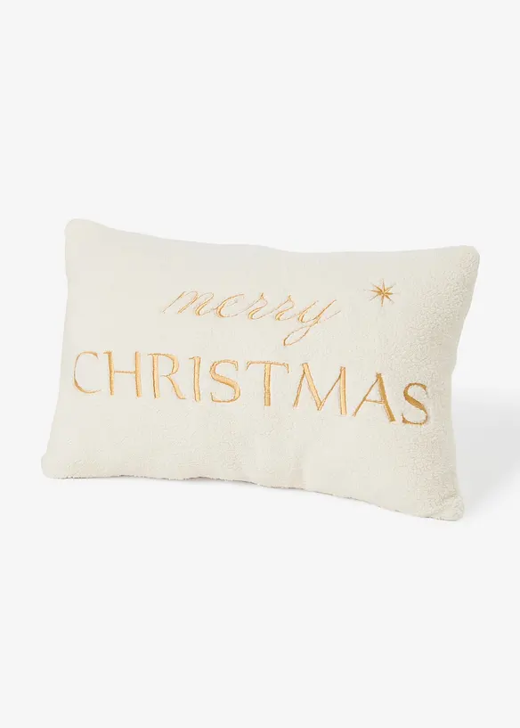 Prydnadskudde med "Merry Christmas"-tryck, bonprix