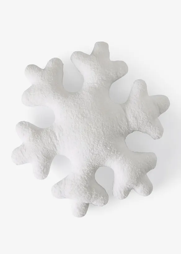 Fluffig prydnadskudde i form av en snöflinga, bonprix
